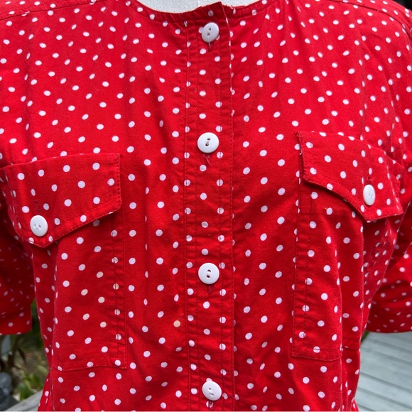 Red & White Polka♥️ Dot Vtg. Cotton Dress by Mary Mary - Picture 4 of 6